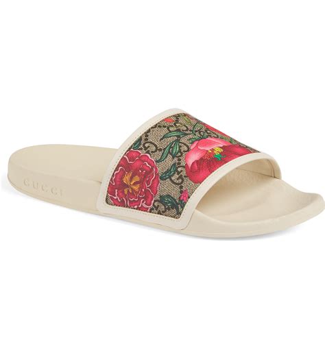 gucci floral slides nordstrom|nordstrom gucci rubber slide.